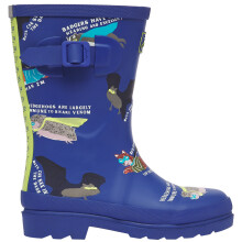 (Blue Animals, UK Size 8 (EU 25, US 9)) Joules Boys Welly Print Printed Mid Height Wellington Boots