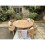 teak round table with 3 benches 3