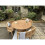 teak round table with 3 benches 1