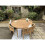 teak round table with 3 benches 4