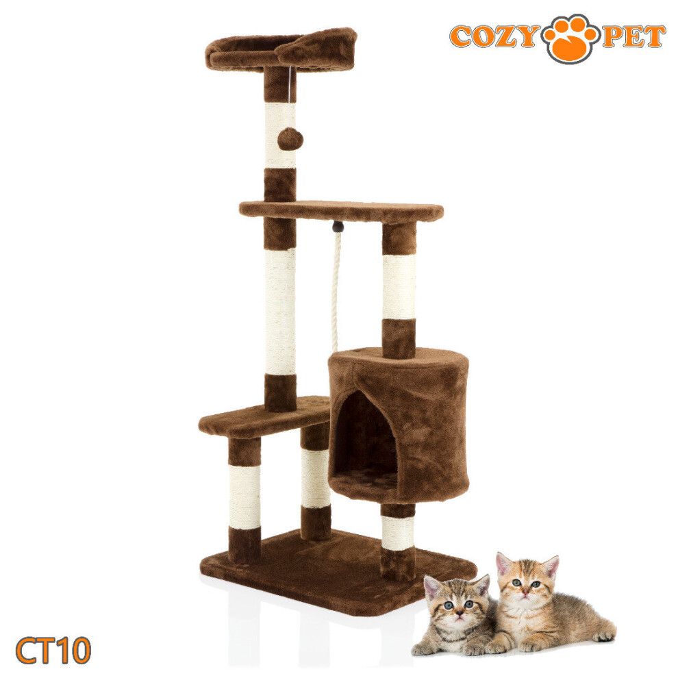 Cat Tree By Cozy Pet Sisal Scratching Post Kitten Cat Trees - CT10-Choc