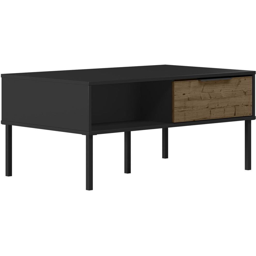 Madrid Coffee Table Black/Acacia Effect