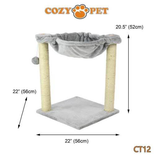 COZY PET Cat Tree By Cozy Pet Sisal Scratching Post Kitten Cat Trees - CT12-Grey 1