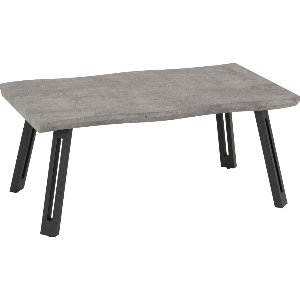 Quebec Wave Edge Coffee Table Concrete Effect/Black