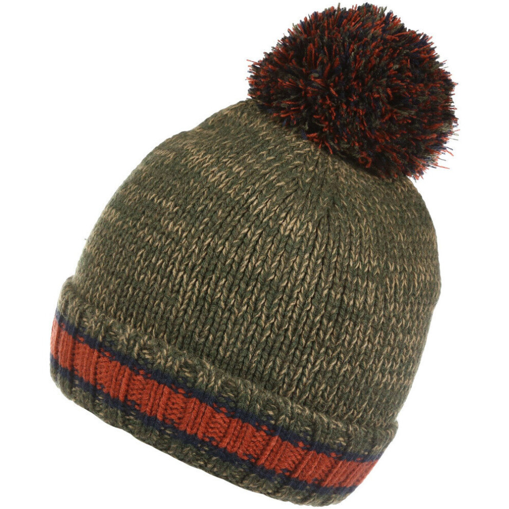 Regatta Boys Davin Iv Knitted Fleece Lined Bobble Beanie Hat