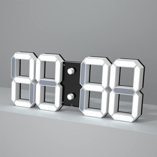 CHKOSDA Digital Clock, 3d Led Wall Clock with 6" Number Black