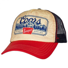 Coors 845599 Banquet Mesh Back Snapback Trucker Hat, Black & Gold