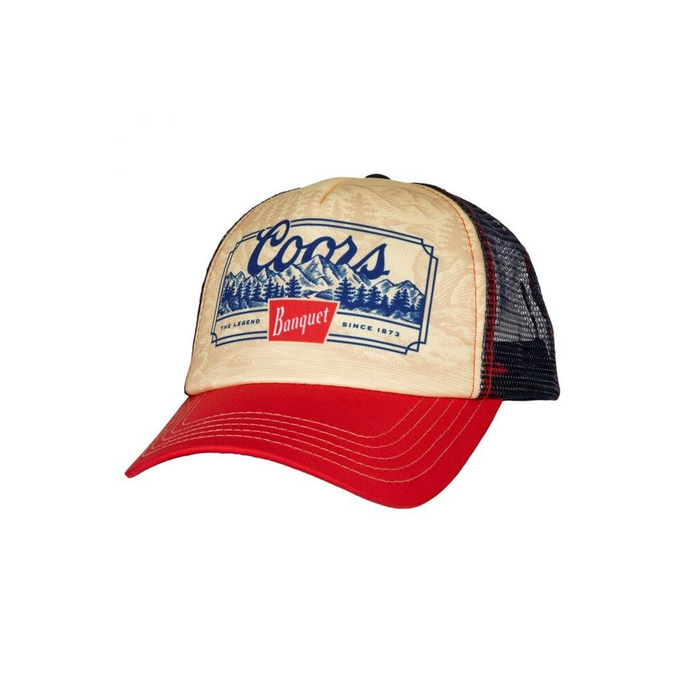 Coors 845599 Banquet Mesh Back Snapback Trucker Hat, Black & Gold