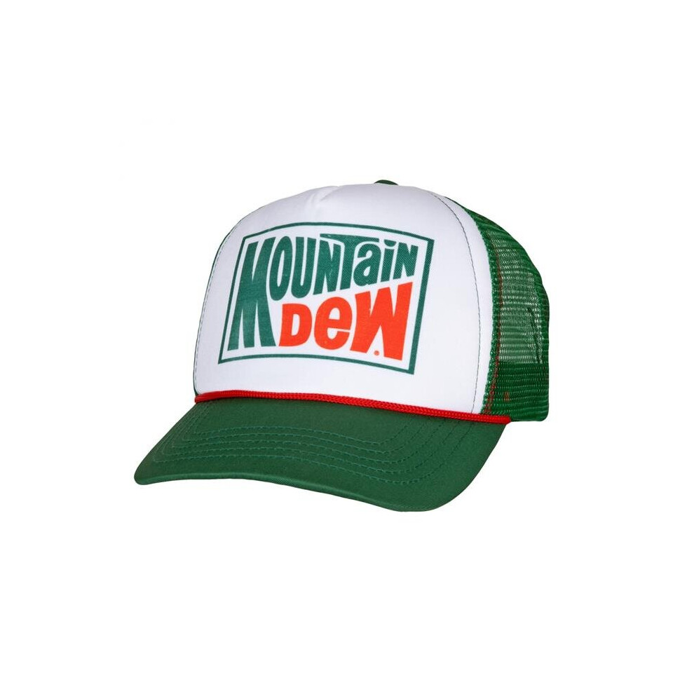 Mountain Dew 845617 Classic Colors Trucker Hat, Green & White