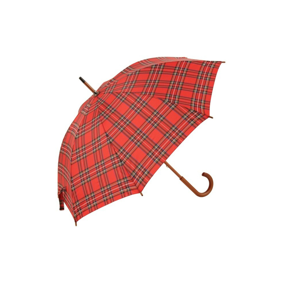 Tartan Walking Length Umbrella - Red (as Royal Stewart)