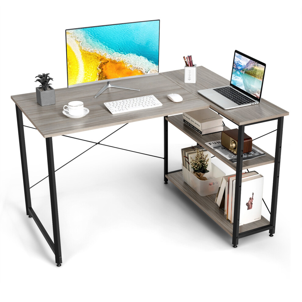 48inch L-shaped Corner Computer Desk Reversible L-shaped Writing Desk
