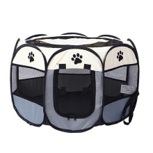 (114 x 114 x 58CM) Pet Playpen Octagonal Dog Cage Cathouse Foldable Oxford Cloth Fence Pet Supplies