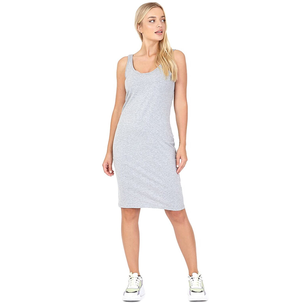 (S, Grey) Brave Soul Women Bodycon Vest Midi Dress Top