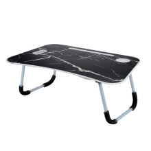 (Black Marble) Laptop Table Stand FoldingDesk Bed Computer