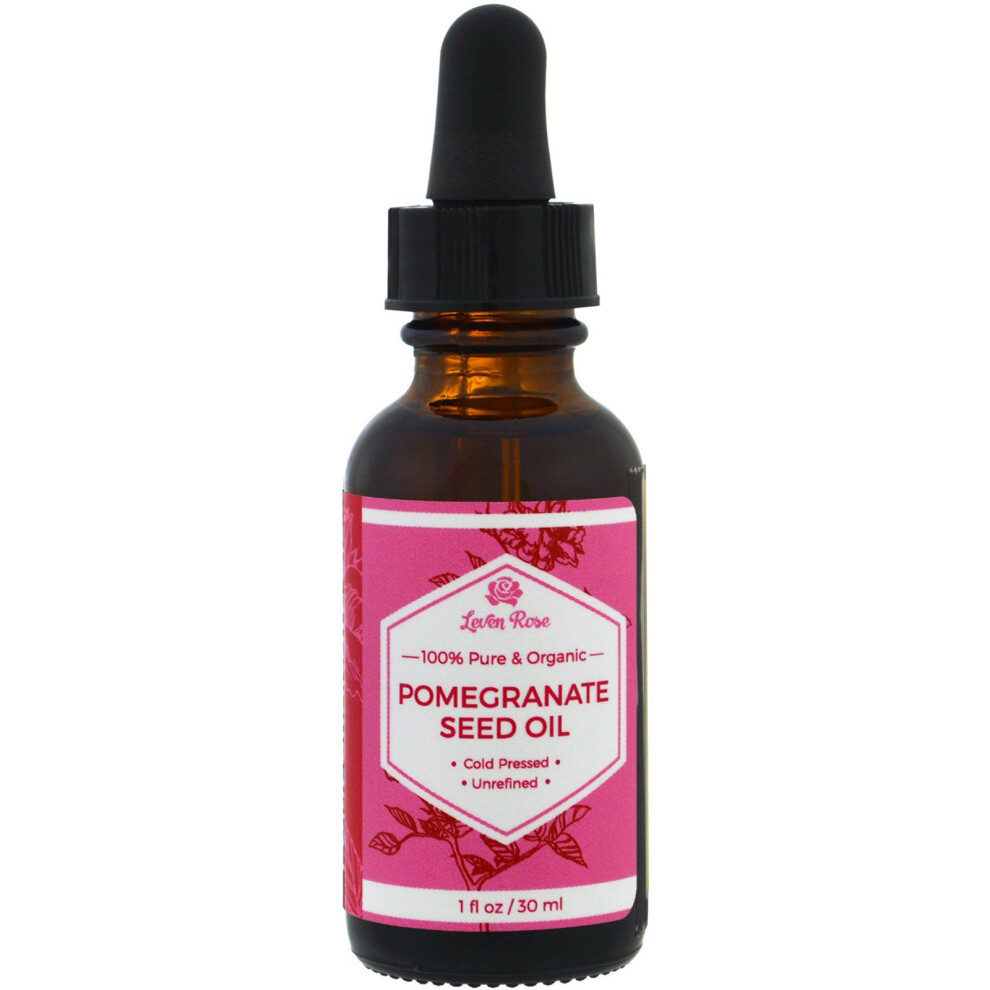Leven Rose , 100% Pure & Organic Pomegranate Seed Oil, 1 Fl Oz (30 Ml)