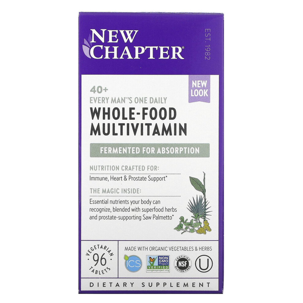 New Chapter , 40+ Every Man's One Daily, Whole-Food Multivitamin, 96 Vegetarian Tablets