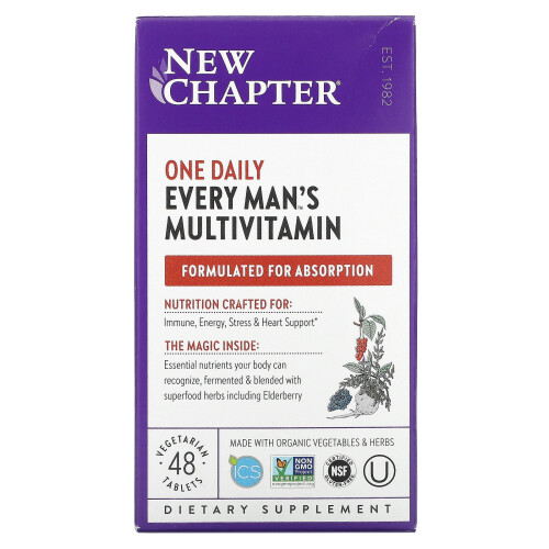 New Chapter, Every Man's One Daily Multivitamin, 48 vegetarische Tabletten