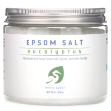 White Egret Soins Personnels, Sel d'Epsom, Eucalyptus, 16 oz (454 g)