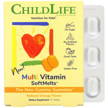 ChildLife Essentials, Multivitamines Gummies Tendres, Orange Naturelle, 27 Comprimés