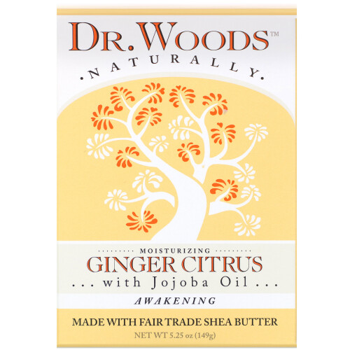 Dr. Woods, Stückseife, Ingwer Zitrus, 5,25 oz (149 g)