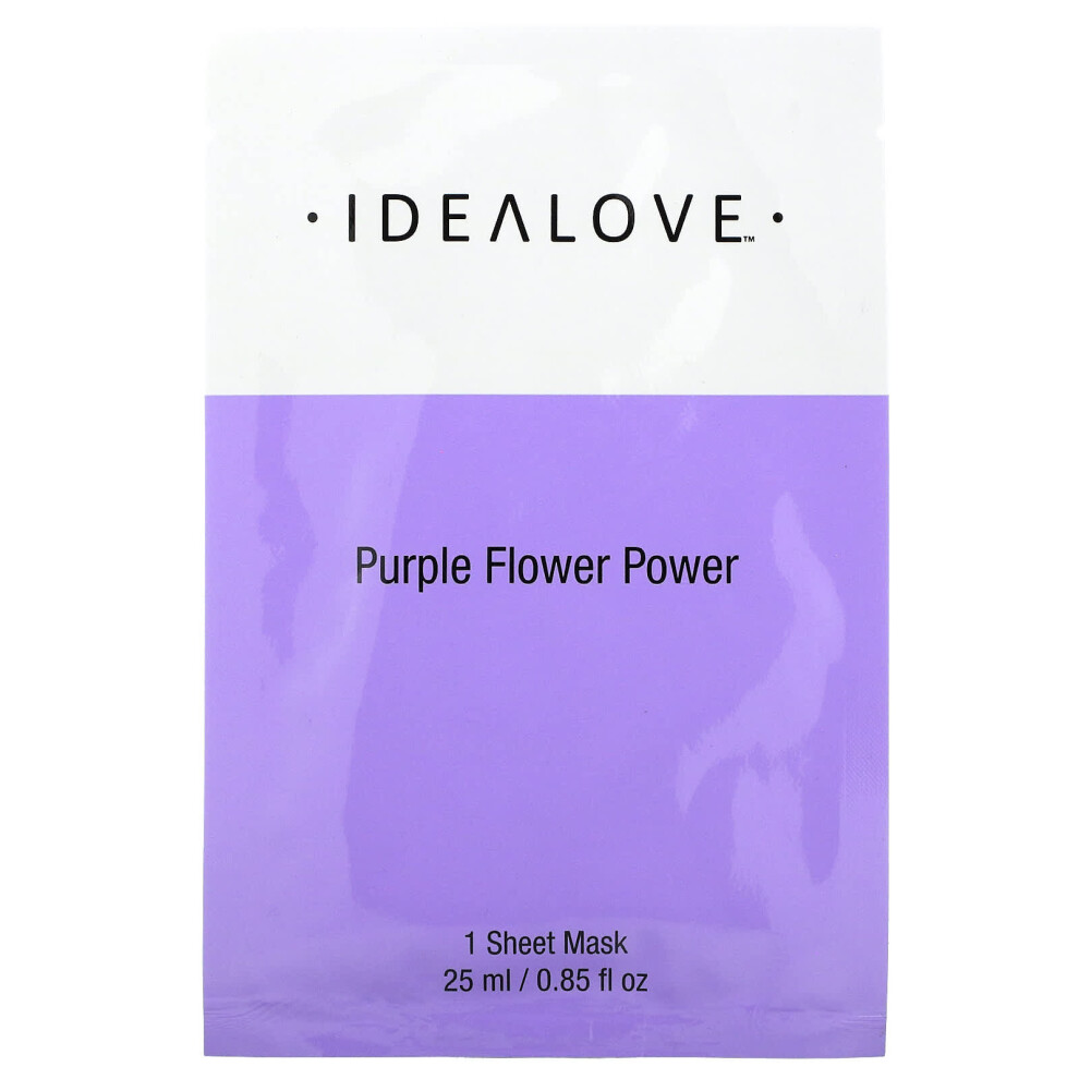 Idealove Purple Flower Power, 1 Beauty Sheet Mask, 0.85 Fl Oz (25 Ml)