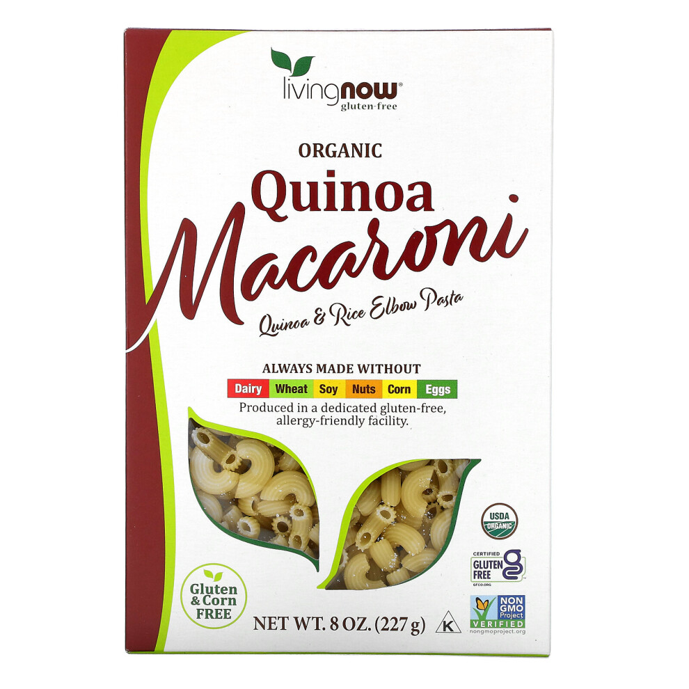 Now Foods, Organic Quinoa Macaroni, Gluten Free, 8 oz (227 g)