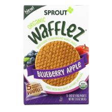 Sprout Organics, Wafflez, Blaubeer-Apfel, 5 Beutel, je 0,63 Unzen (18 g)