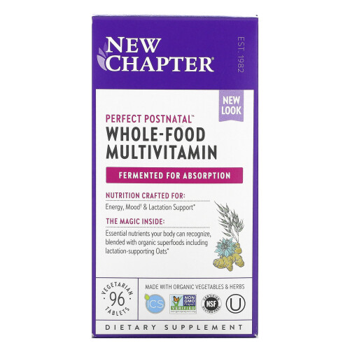 New Chapter, Multivitamine Postnatale Parfaite, 96 Comprimés Végétariens