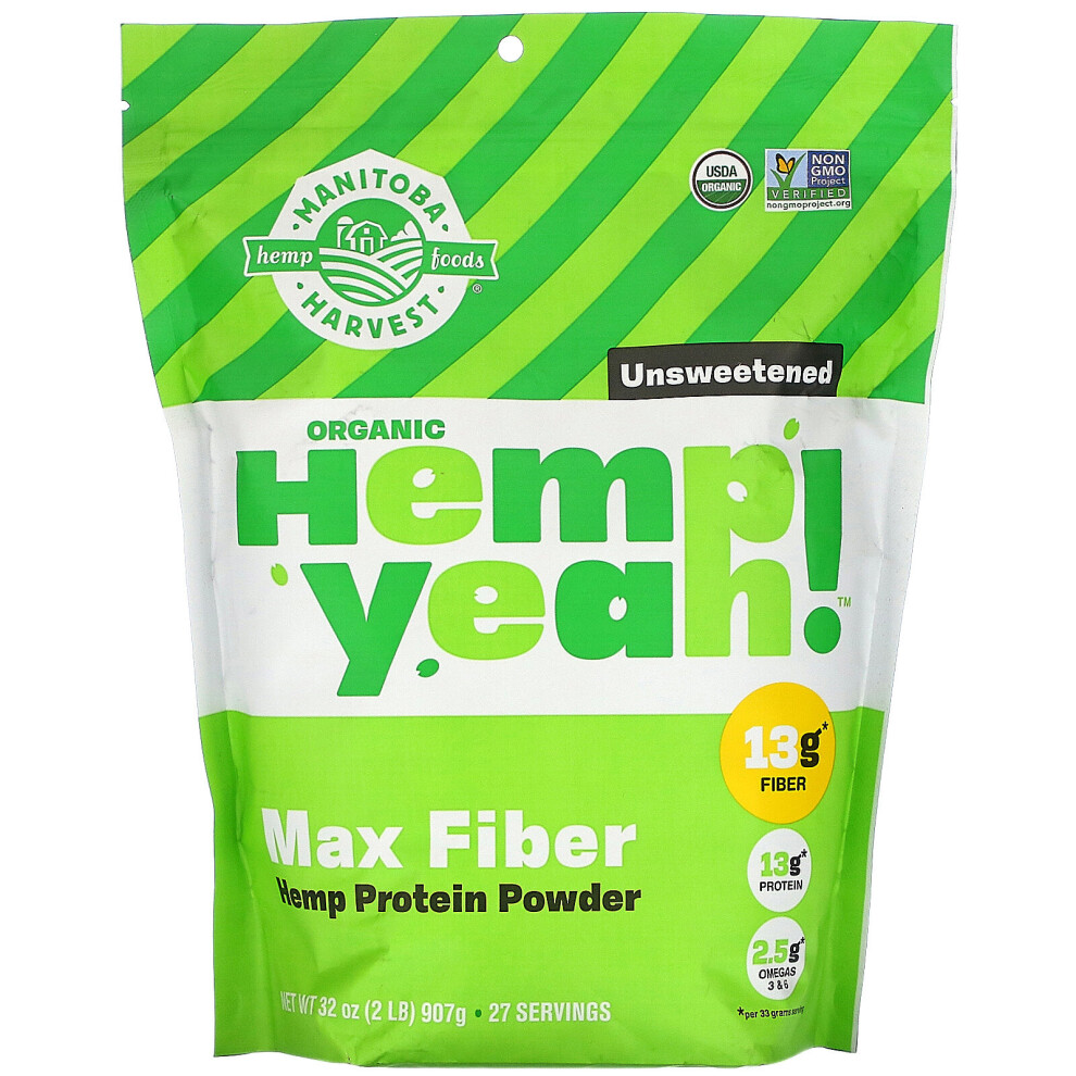 Manitoba Harvest , Hemp Yeah! Max Fiber Hemp Protein Powder, Unsweetened, 32 Oz (907 G)