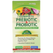 Olympian Labs, Prébiotique & Probiotique Complet, 30 Gélules Végétariennes
