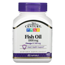 21st Century, Fischöl, 1000 mg, 60 Softgels