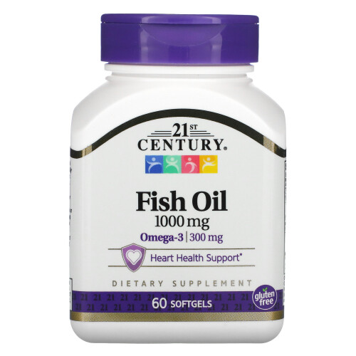 21st Century, Fischöl, 1000 mg, 60 Softgels