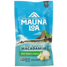 Mauna Loa, Trocken geröstete Macadamias, Maui Zwiebel & Knoblauch, 4 Unzen (113 g)