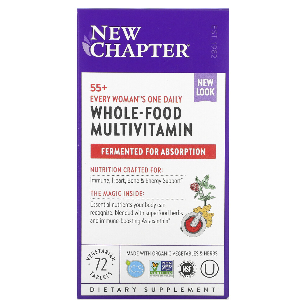 New Chapter , 55+ Every Woman's One Daily, Whole-Food Multivitamin, 72 Vegetarian Tablets