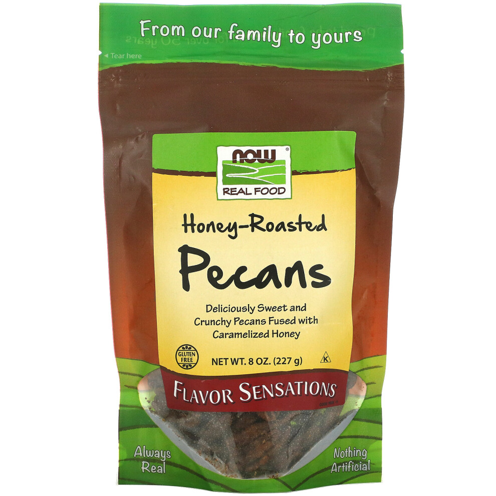 Now Foods, Real Food, Honey Roasted Pecans, 8 oz (227 g)