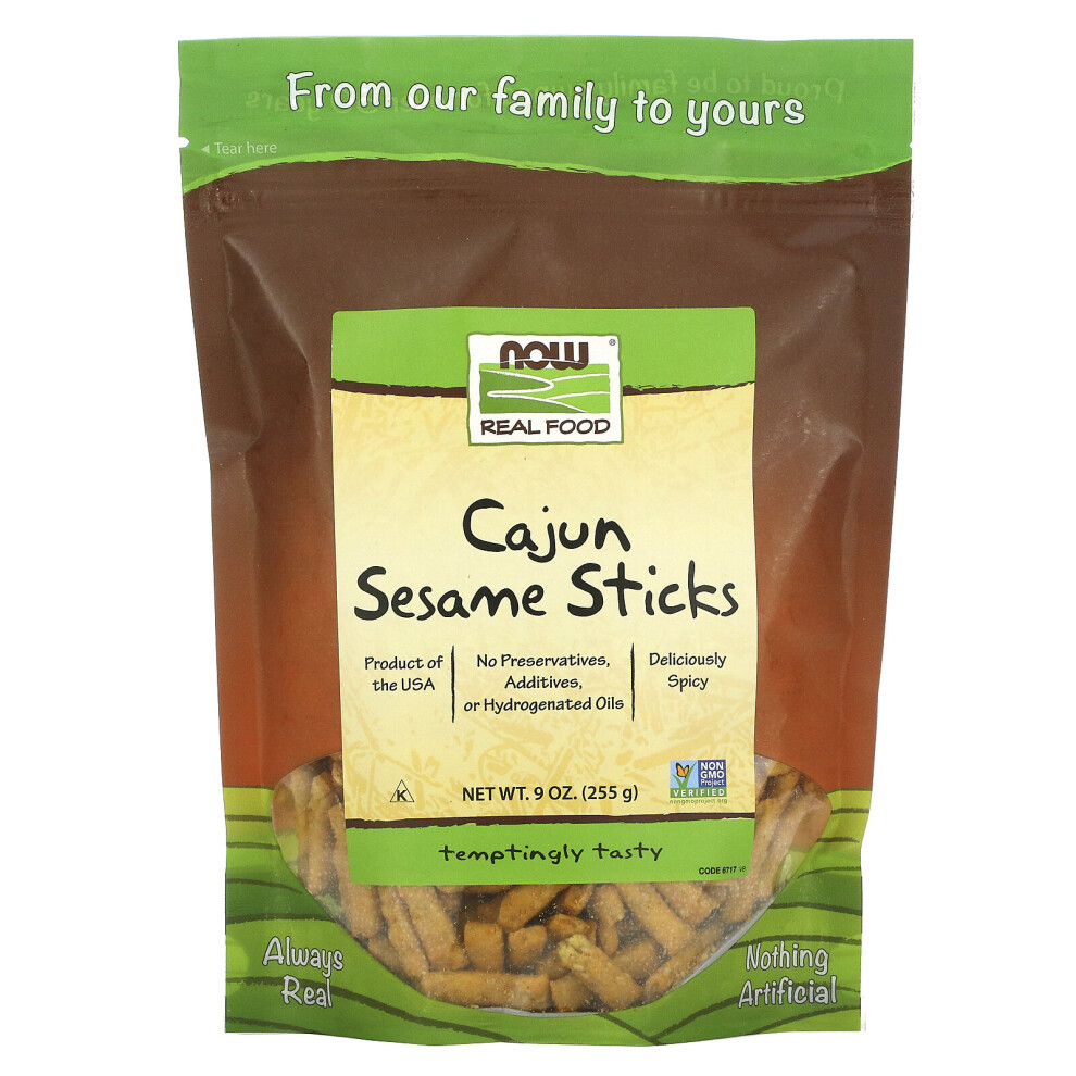 Now Foods, Real Food, Cajun Sesame Sticks, 9 oz (255 g)