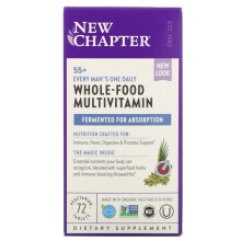 New Chapter, One Daily Multivitamine pour Homme 55+, 72 Comprimés Végétariens