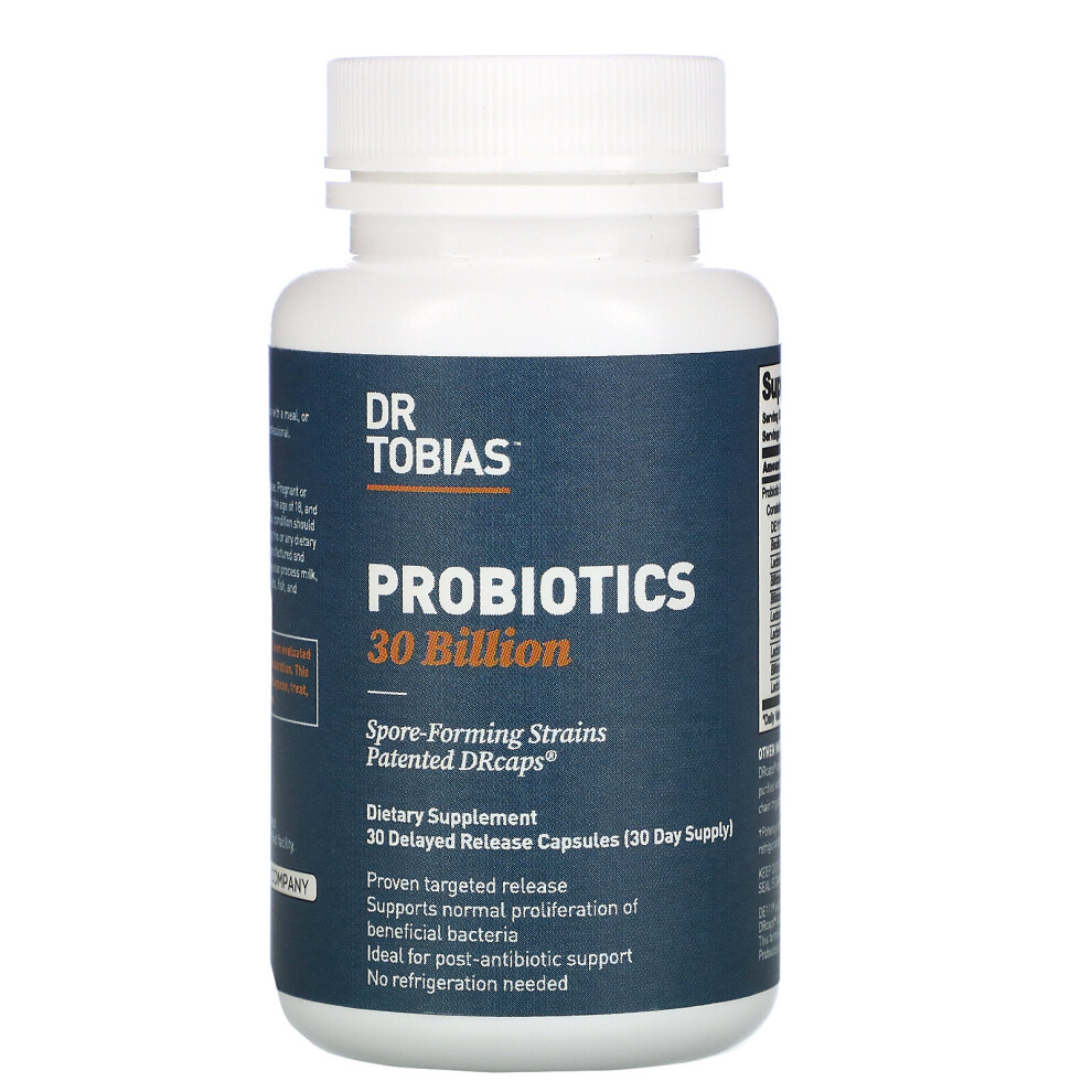 Dr. Tobias , Probiotics, 30 Billion, 30 Delayed Release Capsules