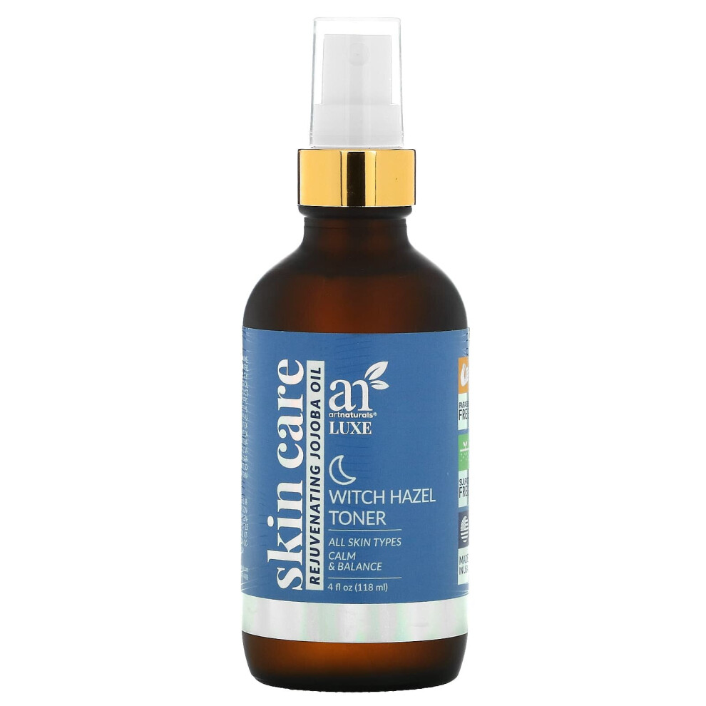 Artnaturals , Luxe, Witch Hazel Toner, Rejuvenating Jojoba Oil, 4 Fl Oz (118 Ml)