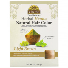 Okay Pure Naturals, Coloration Capillaire Naturelle au Henné Herbal, Brun Clair, 2 oz (56,7 g)
