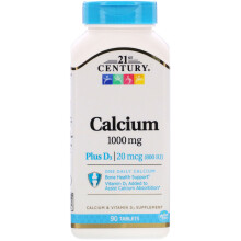21st Century, Calcium Plus D3, 1 000 mg, 90 Comprimés
