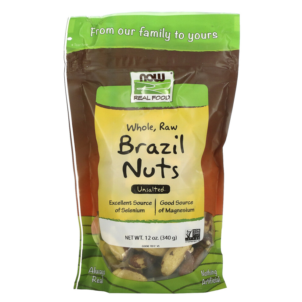 Now Foods, Real Food, Whole, Raw Brazil Nuts, Unsalted, 12 oz (340 g)