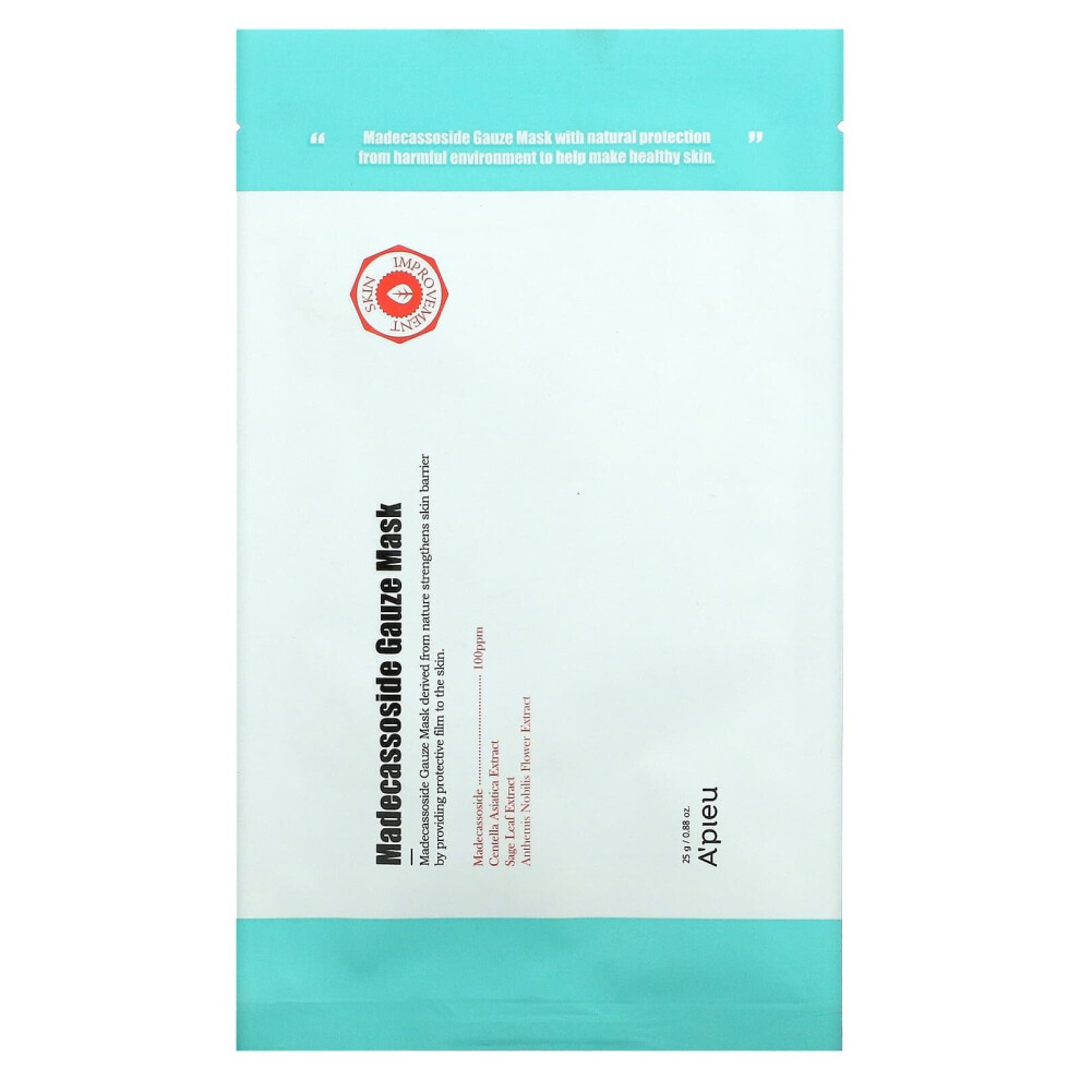 A'pieu , Madecassoside Gauze Beauty Mask, 1 Sheet, 0.88 Oz (25 G)