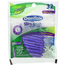 DenTek Slim Brush Interdental Cleaners, Extra Tight - Mouthwash Blast, 32 Count