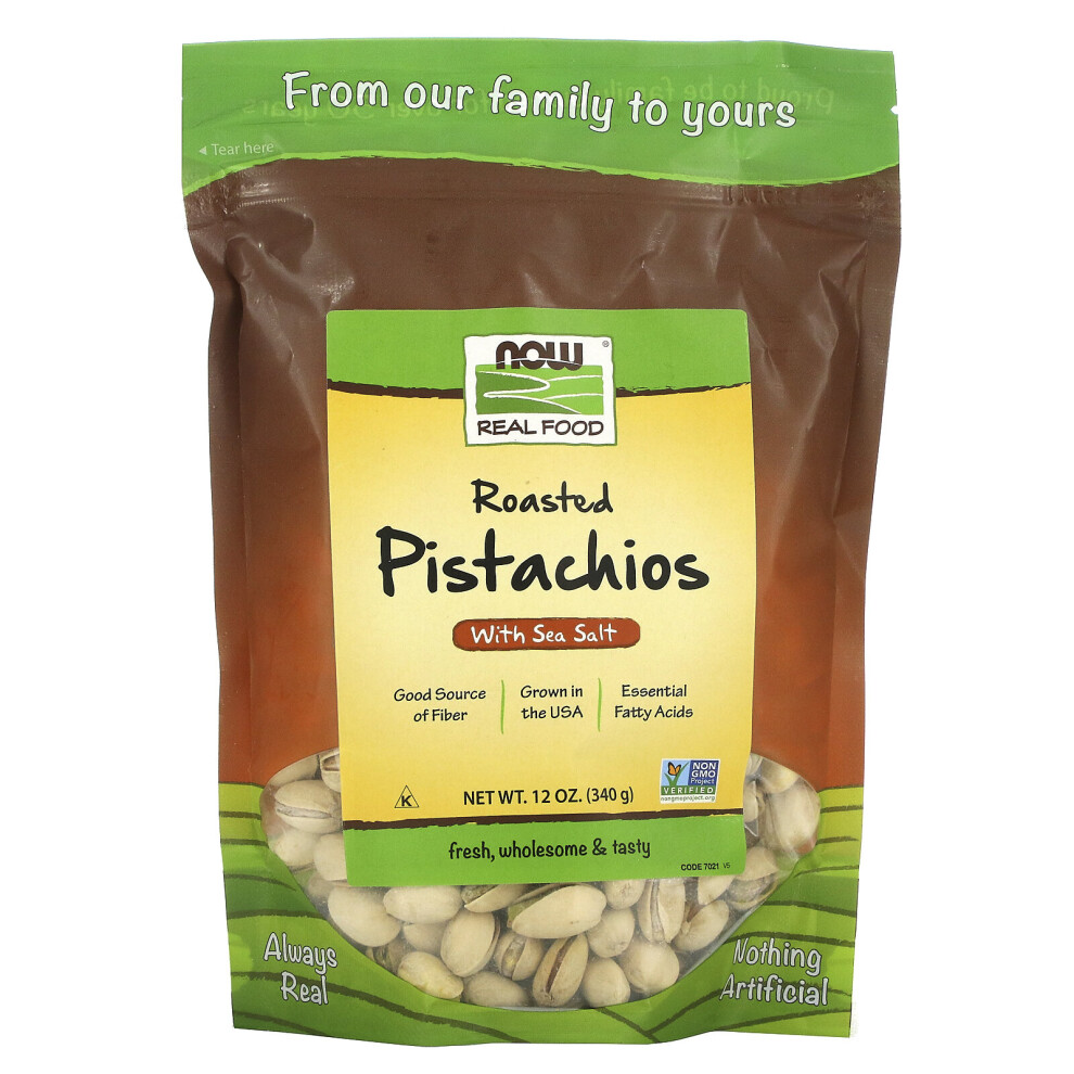 Now Foods , Real Food, Roasted Pistachios, With Sea Salt, 12 Oz (340 G)