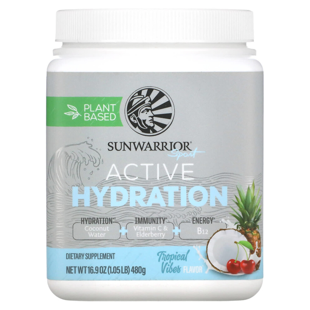Sunwarrior , Sport, Active Hydration, Tropical Vibes, 16.9 Oz (480 G)