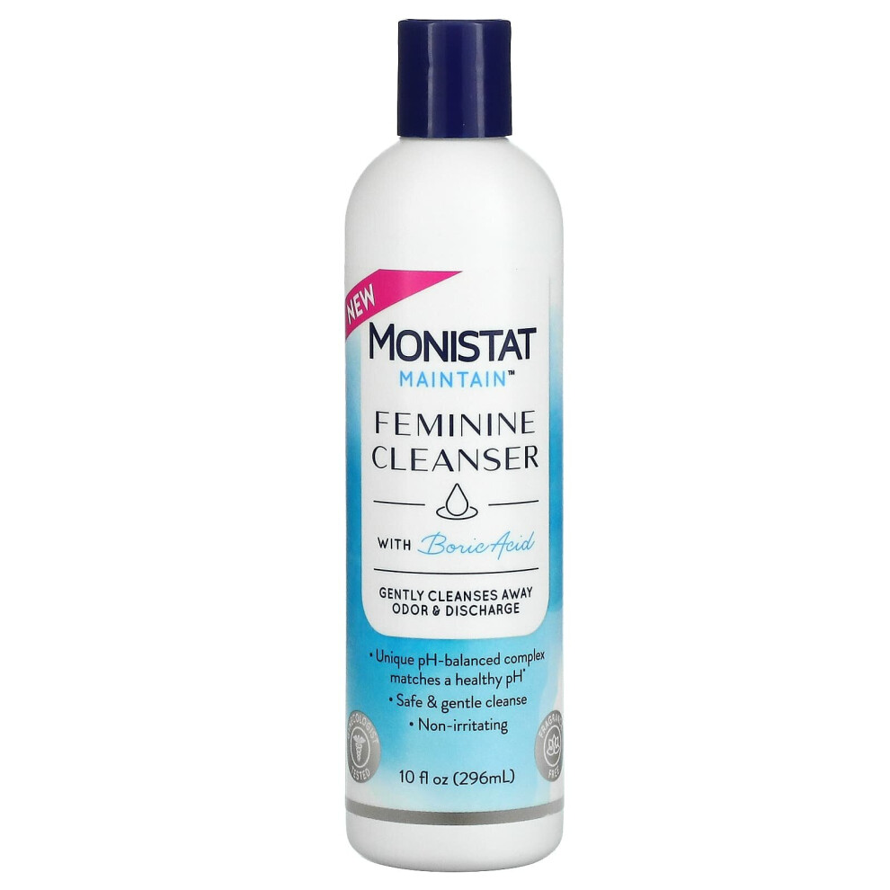 Monistat, Feminine Cleanser With Boric Acid, Fragrance Free, 10 Fl Oz (296 ml)