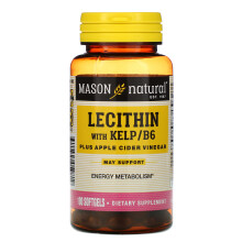 Mason Natural, Lecithin mit Kelp/B6 plus Apfelessig, 100 Weichkapseln