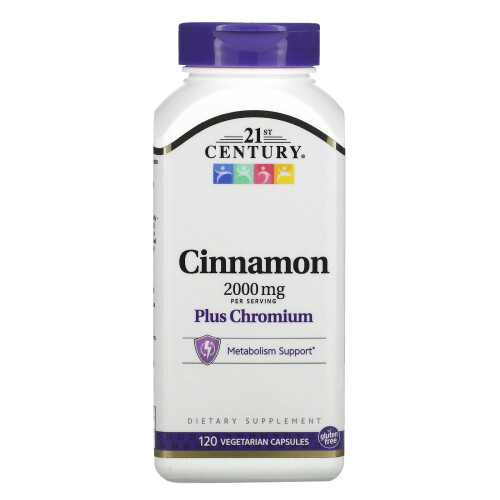 21st Century, Cinnamon Plus Chromium, 2,000 mg, 120 Vegetarian Capsules