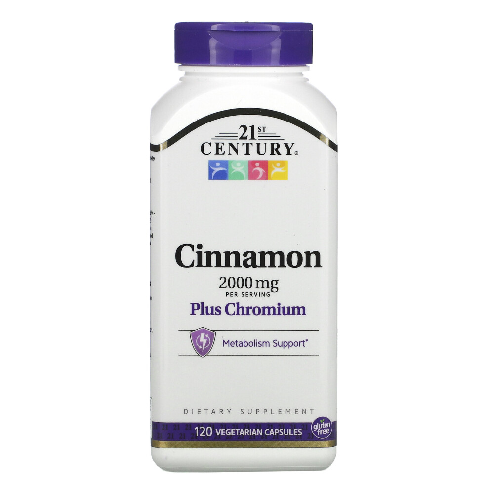 21St Century , Cinnamon Plus Chromium, 2,000 Mg, 120 Vegetarian Capsules
